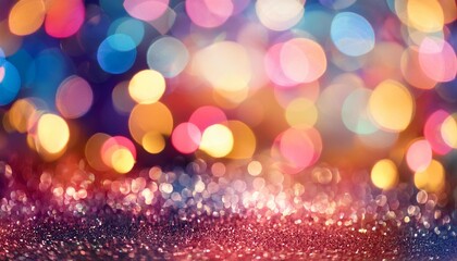Wall Mural - beautiful festive bokeh and specs of light on the colorful background