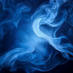 Wall Mural - dark blue smoke abstract texture with mystic gradient and soft light
