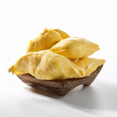 Wall Mural - thai durian freeze dry on white background delicious dessert tasty snack