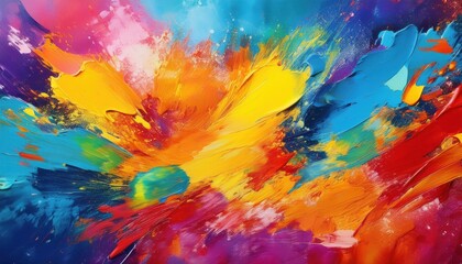 Poster - Dynamic Abstract Brushstrokes. Vibrant Multicolor Art for Creative Design, Marketing Campaigns, and Inspirational Backgrounds in Digital and Print Media
