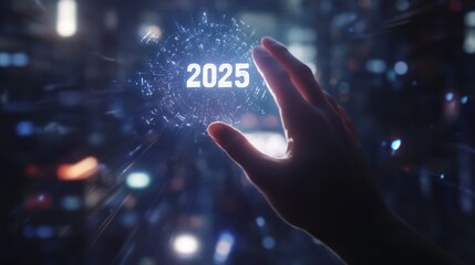 Poster - A hand reaching out toward the year 