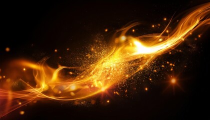 Wall Mural - energetic abstract flame with sparkling particle effects
