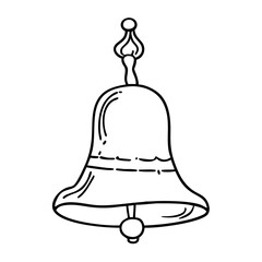 Wall Mural -  Vintage Hand Drawn Bell Illustration Symbolizing Tradition and Nostalgia