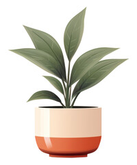 Canvas Print - PNG Plant vase leaf pot.