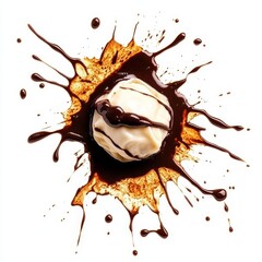 Poster - Splashing soy sauce over delicious dumplings
