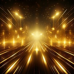 Wall Mural - gold lights power energy abstract background