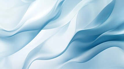 Leinwandbilder - A smooth abstract background with flowing curves in gradient shades of blue, creating a calm and modern design.