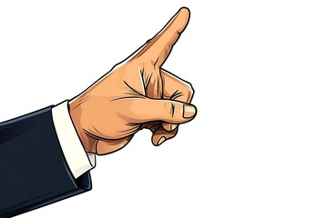 Business Hand Pointing Upward in Comic Style