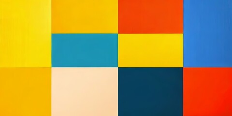 Poster - A colorful pattern of squares with a blue square in the middle