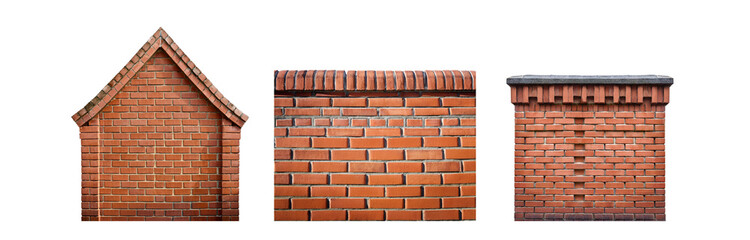 Poster - Three sections of a brick wall, each with different architectural details.
