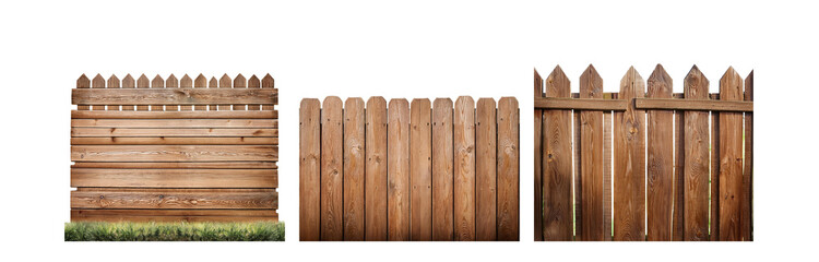 Poster - Three different wooden fences, each with a unique style.
