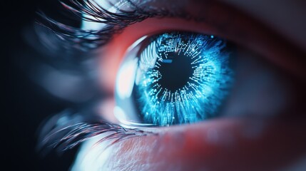 Wall Mural - Futuristic eye with digital technology