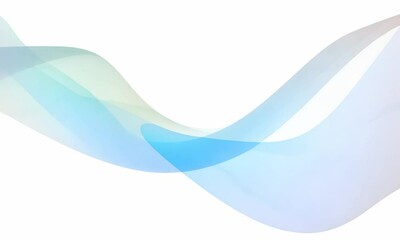 Poster - A flowing abstract wave with shades of blue and green on a white background