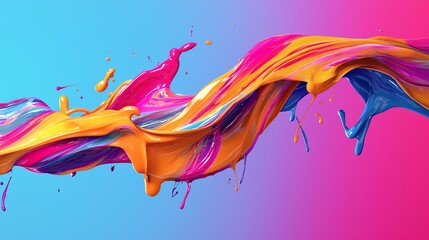 Poster - Colorful paint splash on a vibrant gradient background.