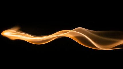 Canvas Print - A smooth, flowing wave of orange light on a black background, evoking warmth and movement.