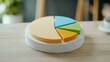 © Chanita - Close-up of multicolored pie chart breaking down market demographics by age, income, and behavior, digital data visualization for marketing space for text