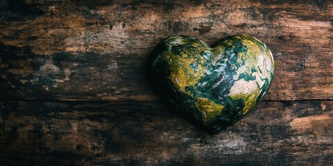 Wall Mural - heart shaped earth