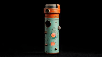 Poster - Captivating 3D render of a vintage style kaleidoscope showcasing intricate engraved patterns and a mesmerizing display of rainbow hued reflections