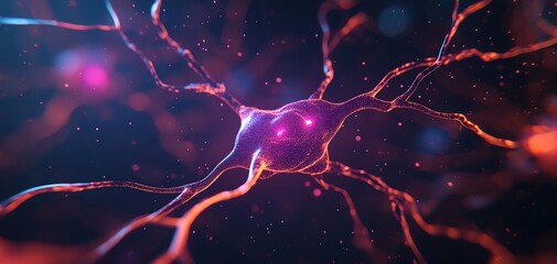 Poster - Abstract neural network illustration with vibrant colors and glowing connections, representing brain activity.
