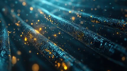 Poster - Glowing DNA Strands with Particles in Low Resolution
