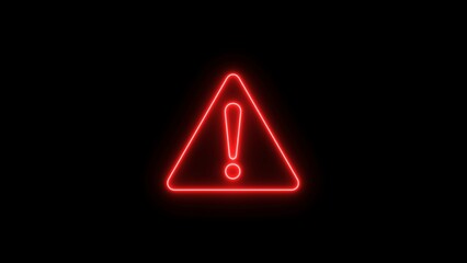 neon warning icon, a neon warning icon typically has a glowing, bright, and attention-grabbing appea