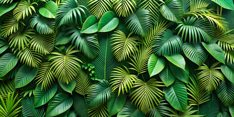 Tropical Leaf Wall: A vibrant and lush tapestry of tropical leaves, creating a natural and inviting background.  Perfect for adding a touch of the tropics to any space. 