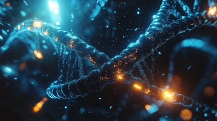 Poster - 3D Model of Twisting DNA Strands Breaking Apart