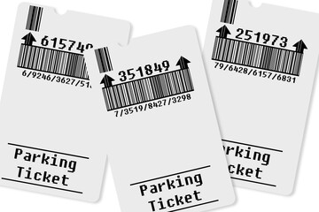 Poster - Ticket for parking area concept image - Bar code and code number
