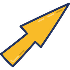 Poster - Childish doodle mouse cursor. Hand draw colorful clipart with outline of computer pinter, arrow for funny design, decoration, social media