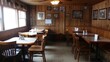 © IMAGINIAC - Wooden Restaurant Interior with Tables and Chairs
