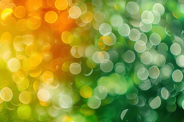 Poster - Vibrant Bokeh Background in Shades of Green and Orange