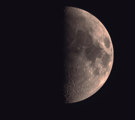 Wall Mural - waxing gibbous moon at 53.2% illumination