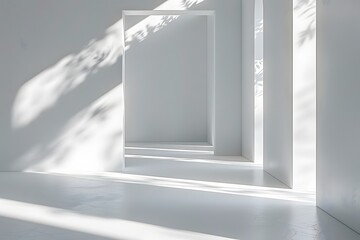 Canvas Print - Serene Minimalist Interior with Soft Shadows and Light Play