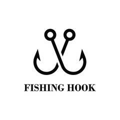 Fototapete - Fishing hook logo Vector sign. Fishing equipment Logo Design Template.