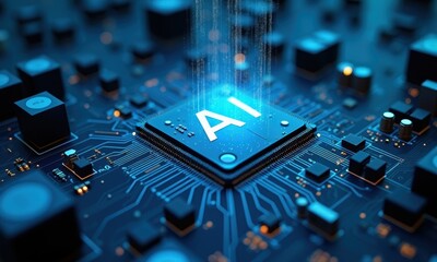 Poster - AI Chipset and Technology Concepts in Close-Up