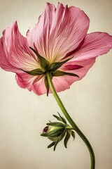 Aufkleber - Close-up of a Textured Geranium Flower in Natural Light Against a Minimal Background