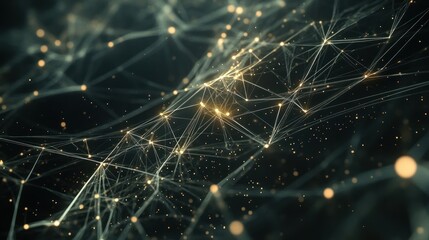 Leinwandbilder - Abstract Network of Interconnected Glowing Points