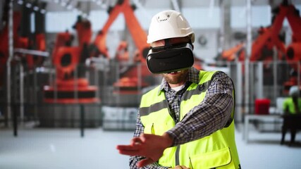 Poster - Virtual Reality Technology Headset At Factory