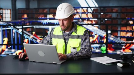 Poster - Man Staff In Parcel Delivery Center