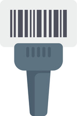 Poster - This vector illustration is of a barcode scanner scanning a barcode on a white background