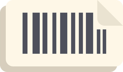 Poster - Simple barcode graphic on a white sticker with one corner folded up