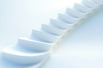 Poster - A close-up of a white spiral staircase on a plain white background