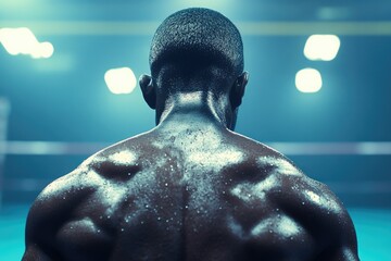 Canvas Print - Close-up shot of a person's upper body with no shirt on