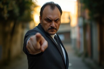 Poster - A businessman in a suit points at the camera, possibly giving directions or making a point