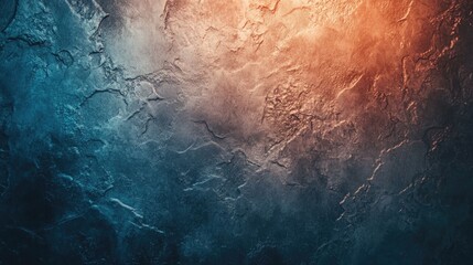 Canvas Print - A close-up shot of a blue and orange wall with textured details