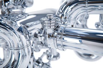 Aufkleber - A close-up shot of a shiny silver trumpet