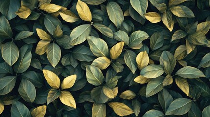 Poster - A close-up shot of a bunch of green leaves, great for nature and botany themed projects