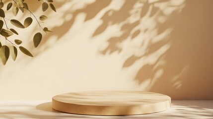 Poster - A simple wooden plate sitting on a table, perfect for everyday use or as a decorative piece