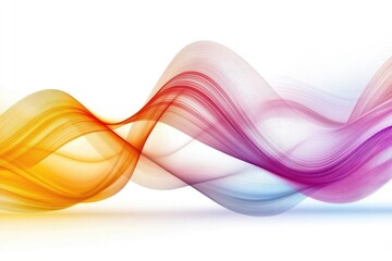 Poster - A vibrant wave of colored lines on a white background, suitable for graphic design and creative projects