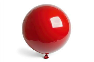 Poster - A single red balloon floating on a plain white background